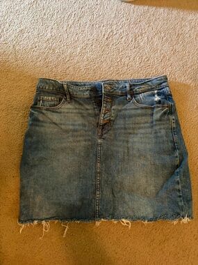 Old Navy Distressed Blue Denim Skirt